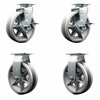 Service Caster 6'' V-Groove Semi Steel Caster Set with Bronze Bearings 2 Brakes 2 Rigid, 4PK SCC-20S620-VGBZ-TLB-2-R-2